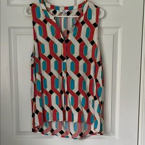 Colorful Geometric Sleeveless Top